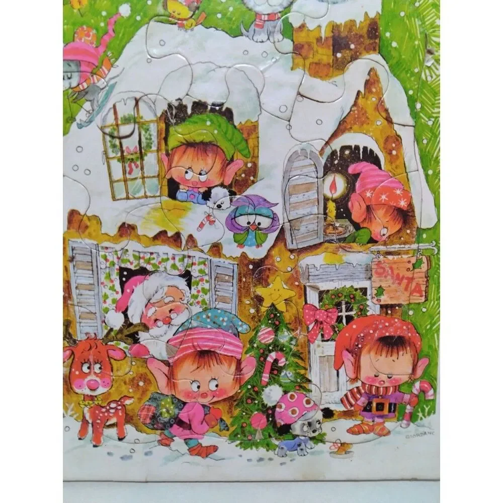 Whitman Santa's House 1974 Frame Tray Puzzle 4505 11